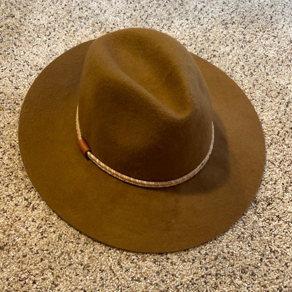 Mission Wide Brim Felt Fedora Hat - Brown